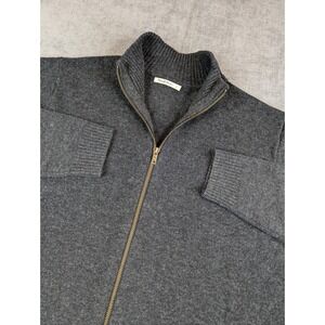 Woolovers Sweater Jacket Mens L Heathered Gray Lambswool Jumper Full Zip